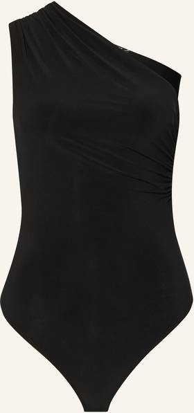 One-Shoulder-Body aus Jersey schwarz