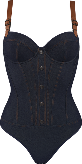 calamity jane Plunge Balconette Body | wired padded blue jeans