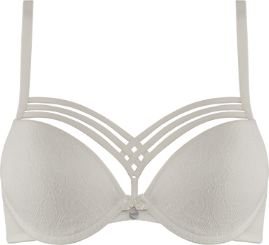 dame de paris push up bh | wired padded ivory lace bow
