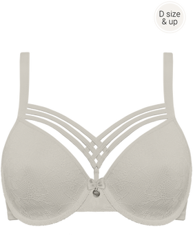 dame de paris Plunge BH | wired padded ivory lace bow